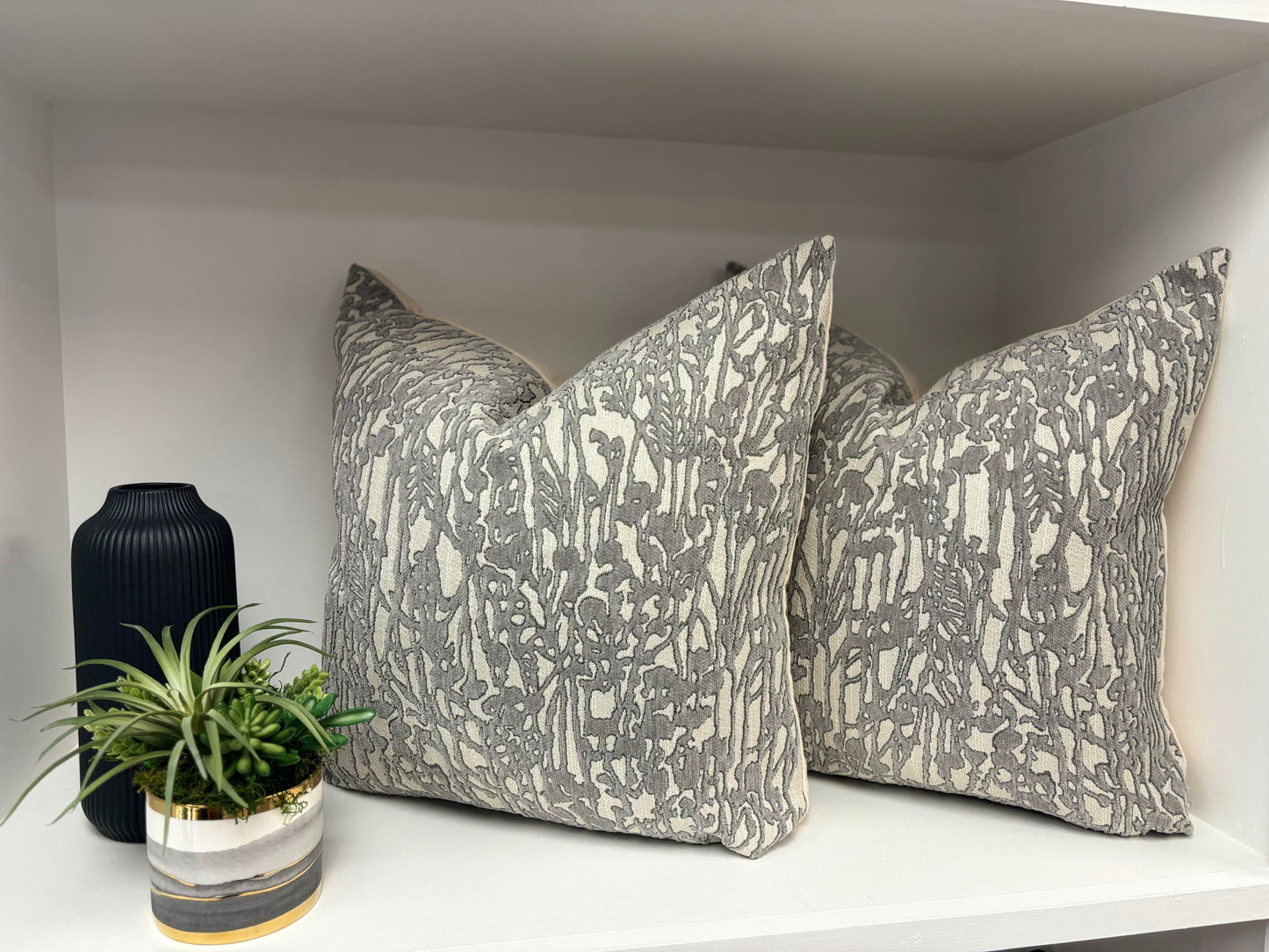Silver Streak Modern Custom Pillow 20x20