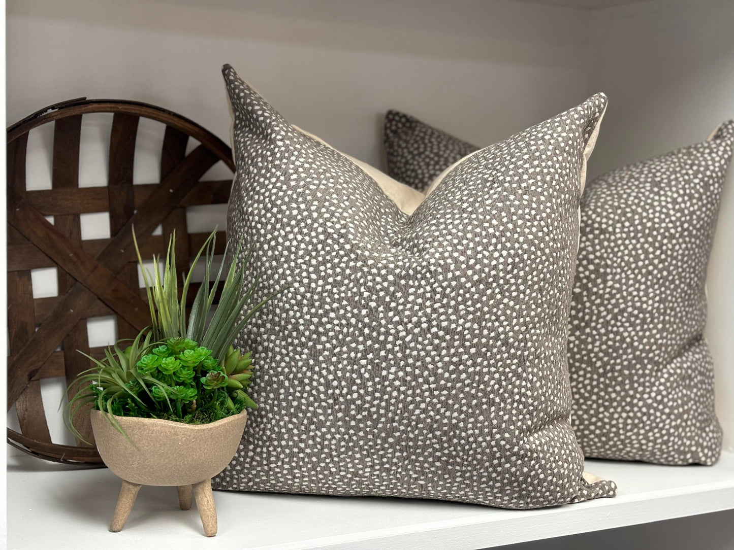 Taupe Farmhouse Custom Pillow 20x20