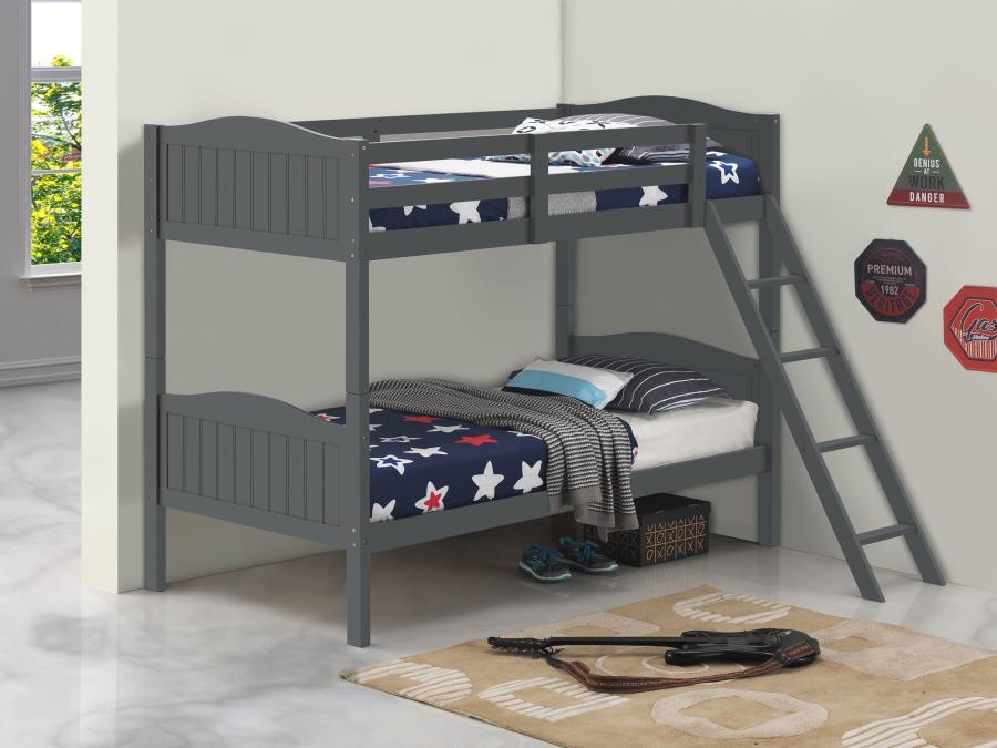 Arlo Wood Twin Over Twin Bunk Grey