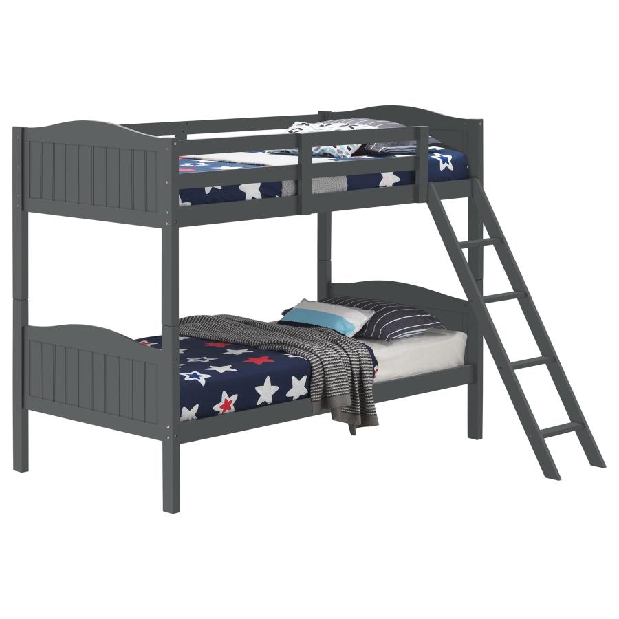Arlo Wood Twin Over Twin Bunk Grey
